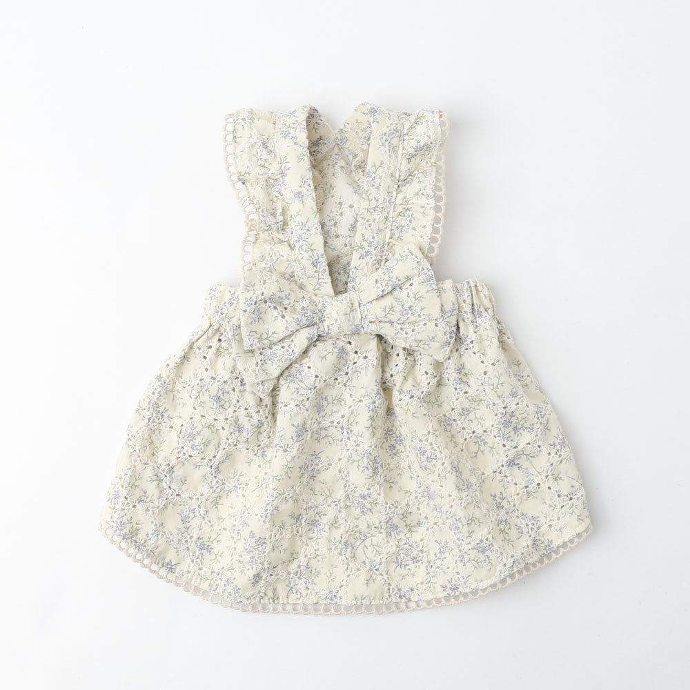 冷感荷叶边蝴蝶结花卉连衣裙