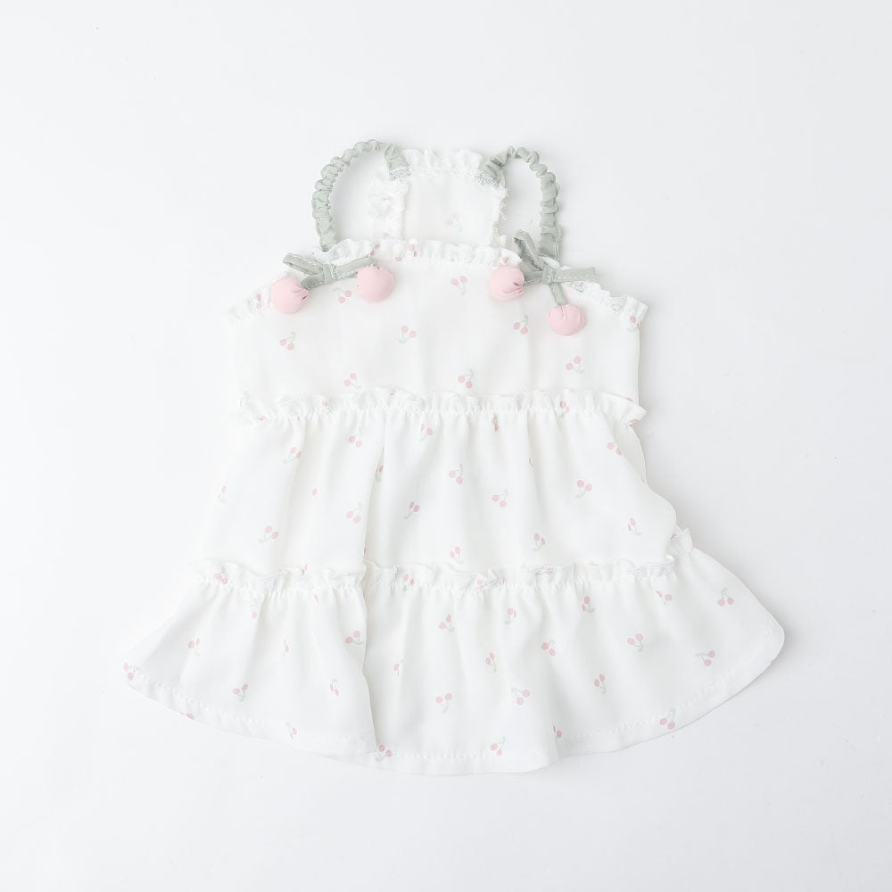 冷感樱桃图案吊带连衣裙