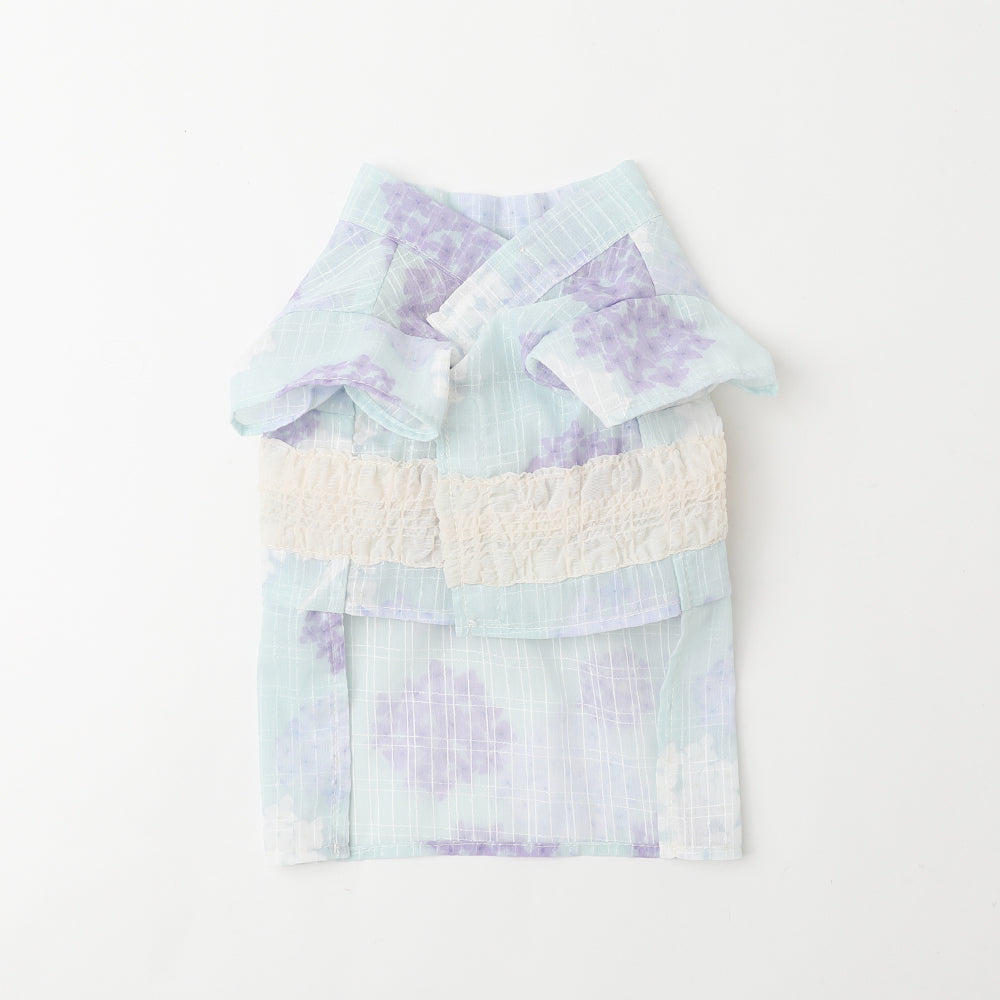 Cool insect repellent watercolor hydrangea pattern yukata [cold pack compatible]