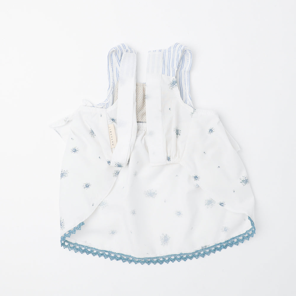 Cold feeling insect repellent striped sleeveless dress + Babushka SET [cold pack compatible]