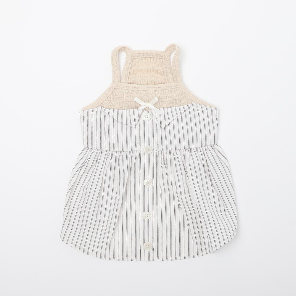 Cool Bustier Docking Stripe Cami Dress [Compatible with ice packs]