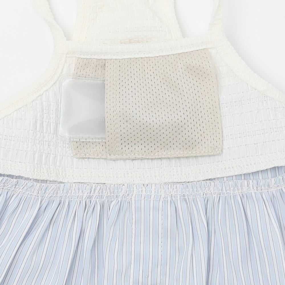 Cool Bustier Docking Stripe Cami Dress [Compatible with ice packs]