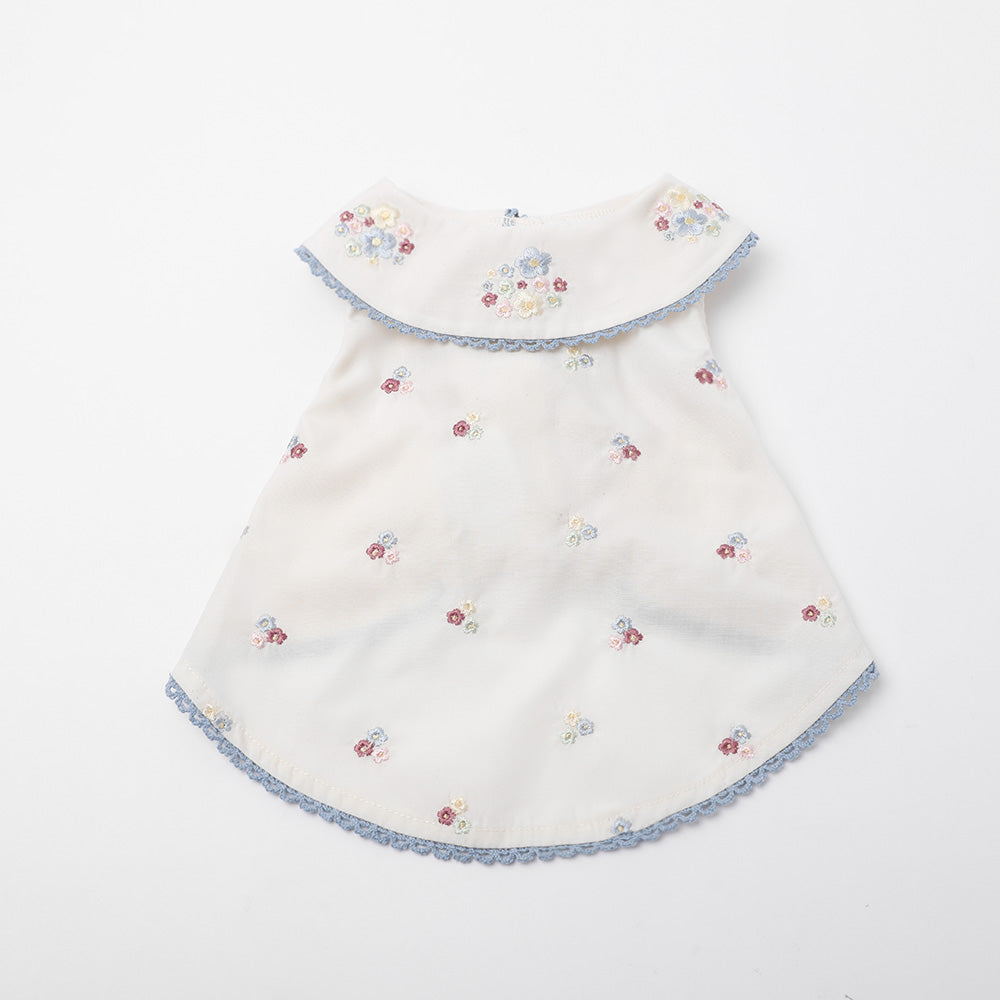 Cold feeling insect repellent flower embroidery sleeveless dress [cold pack compatible]