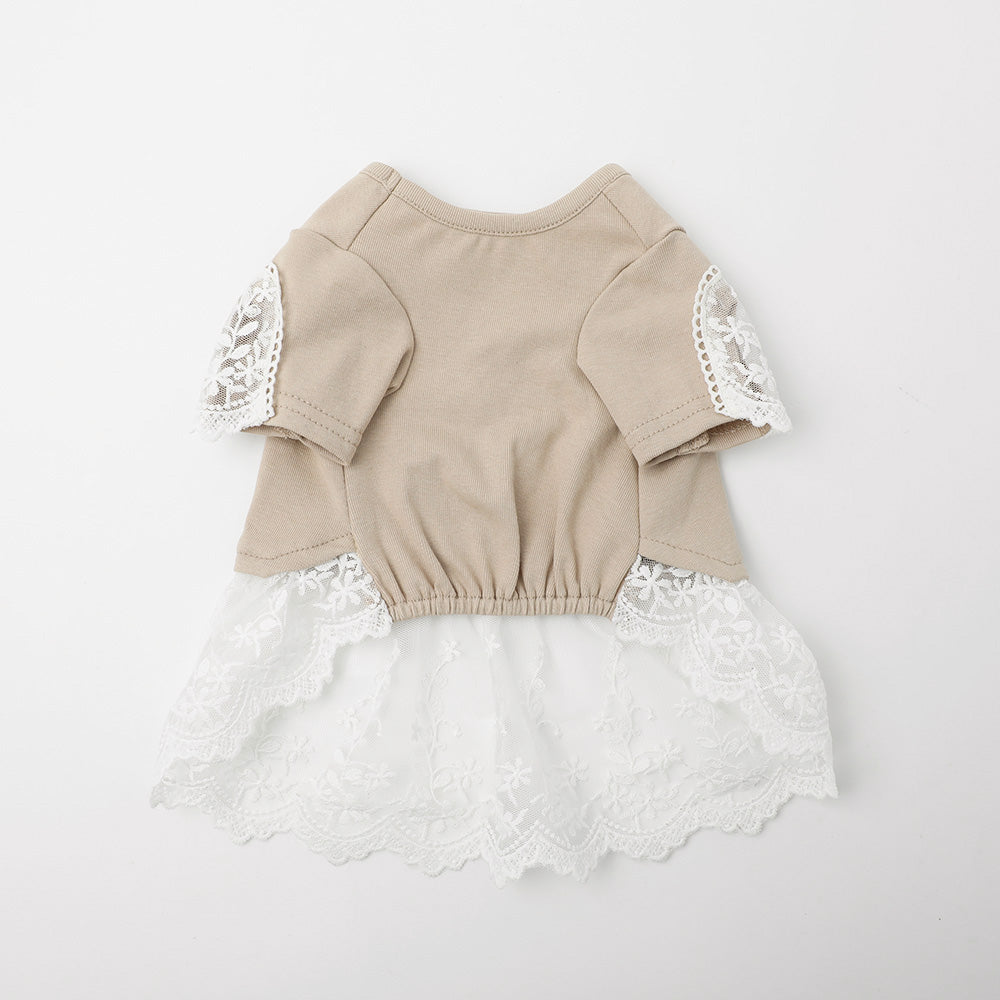 对接蕾丝裙连衣裙