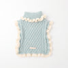 バイカラーフリルケーブルニットポンチョ