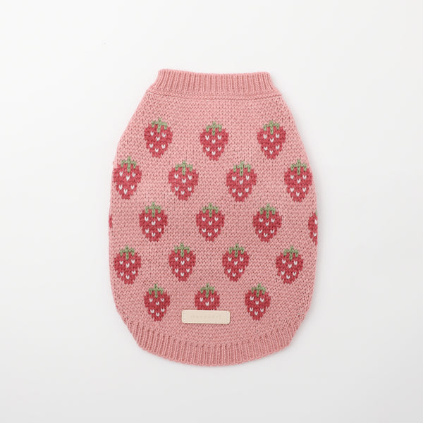 いちご柄ニットトップス