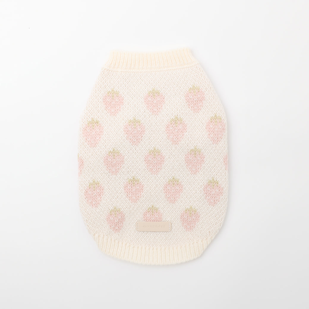 strawberry pattern knit tops