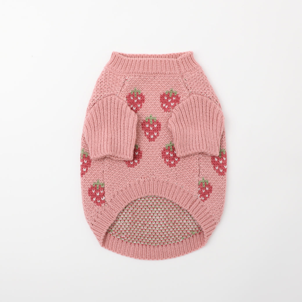 strawberry pattern knit tops