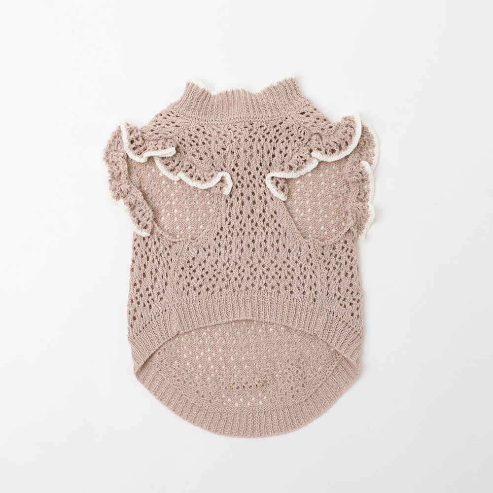 Cool cherry motif summer knit tops