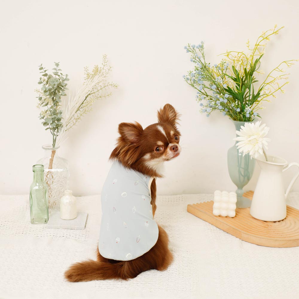 冷感レトロアイスプリントノースリーブトップス