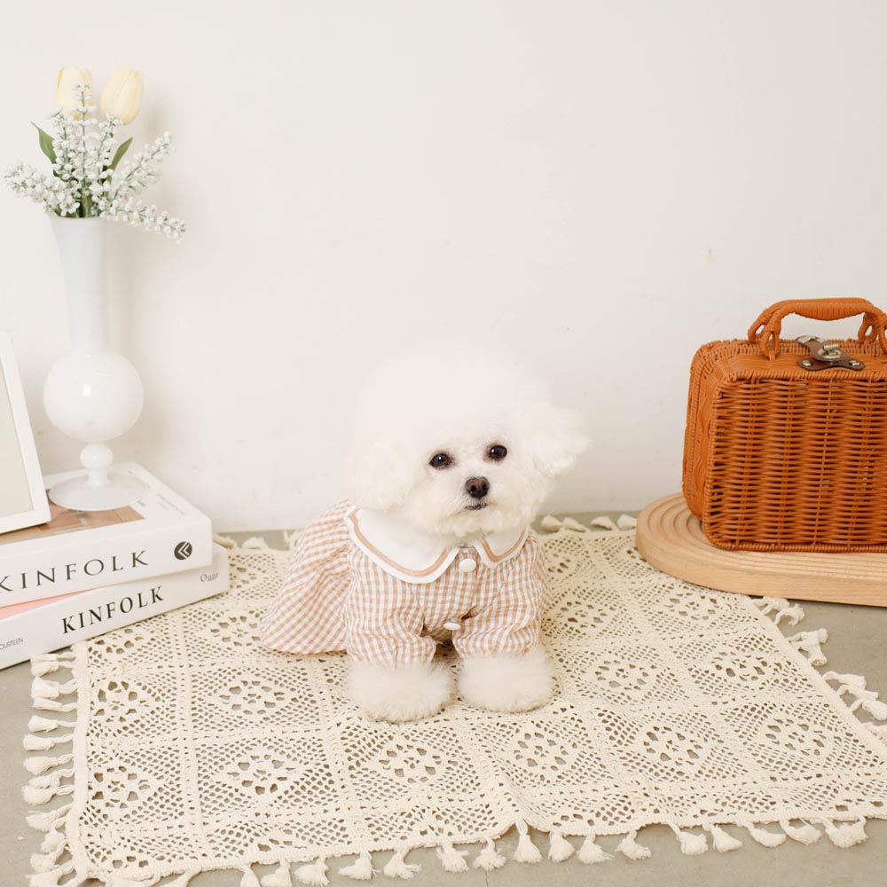 冷感セーラーギンガムチェックワンピース【名入れ刺繍対応】