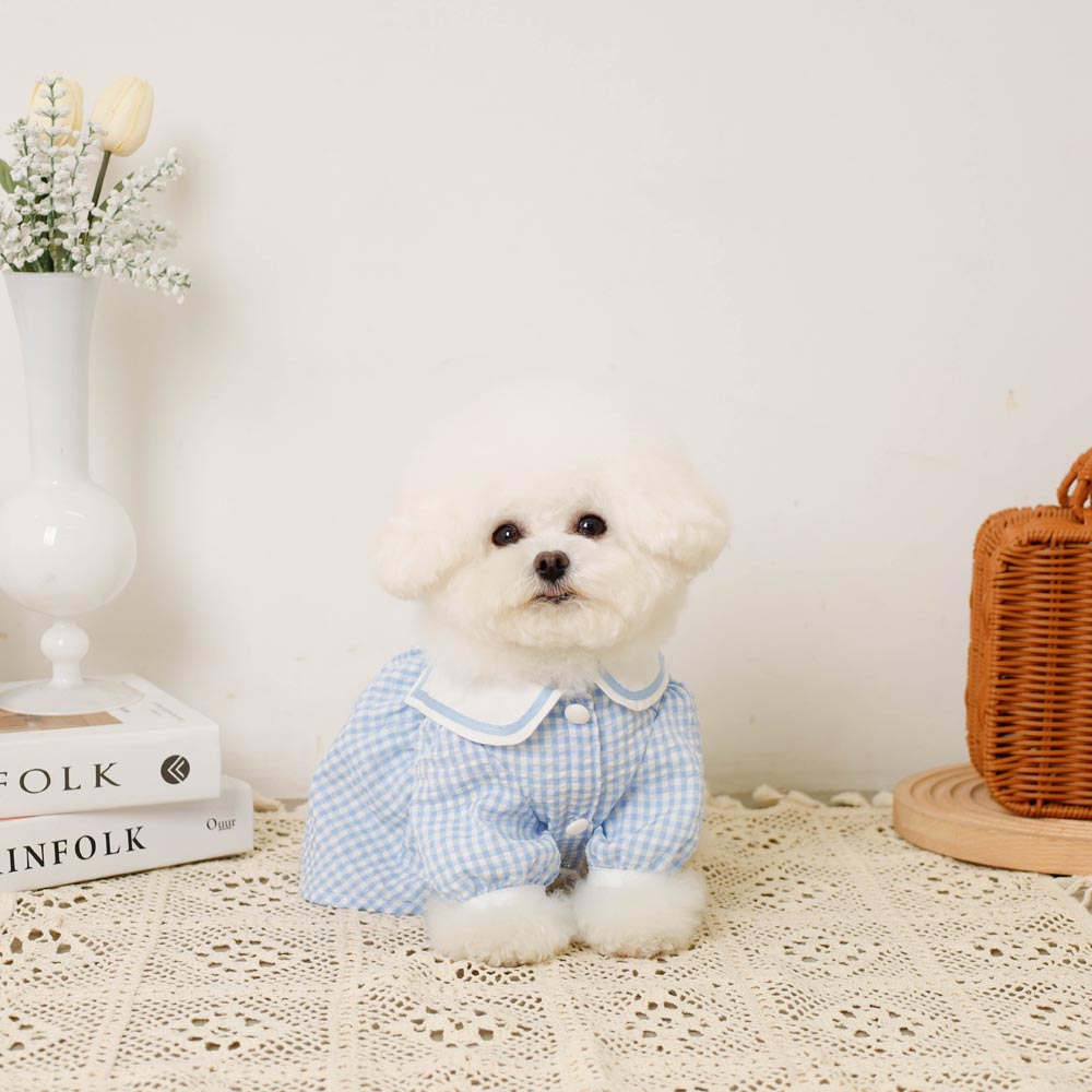 冷感セーラーギンガムチェックワンピース【名入れ刺繍対応】