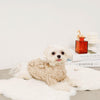 Cable pom pom drop shoulder knit (for your dog)
