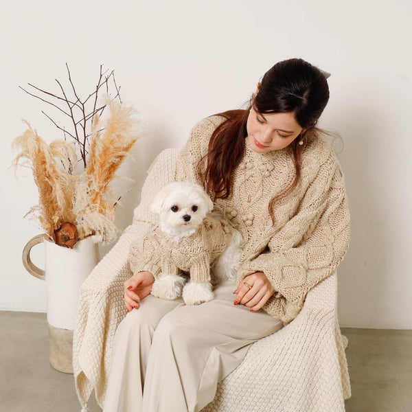 【链接编码SET】电缆蓬垂肩针织衫