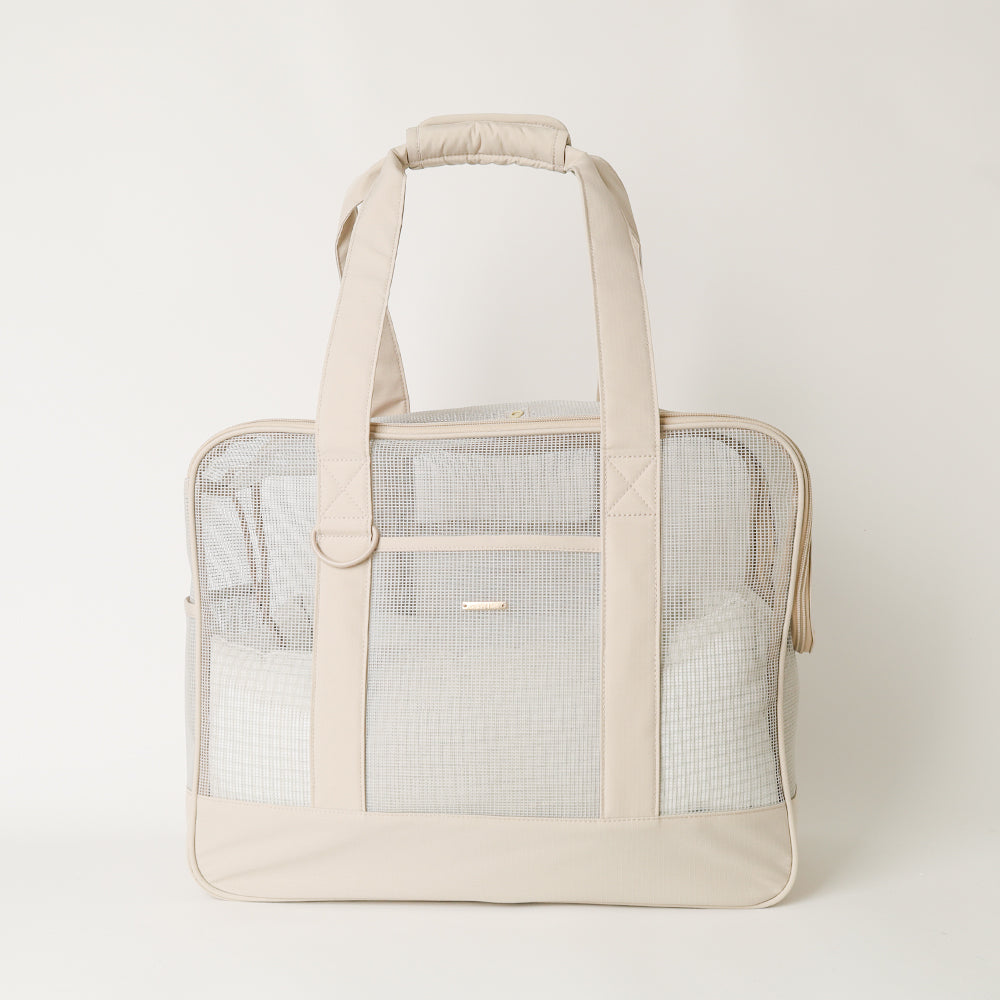 メッシュペットトートバッグ+冷感チェック柄ふんわりクッション付き