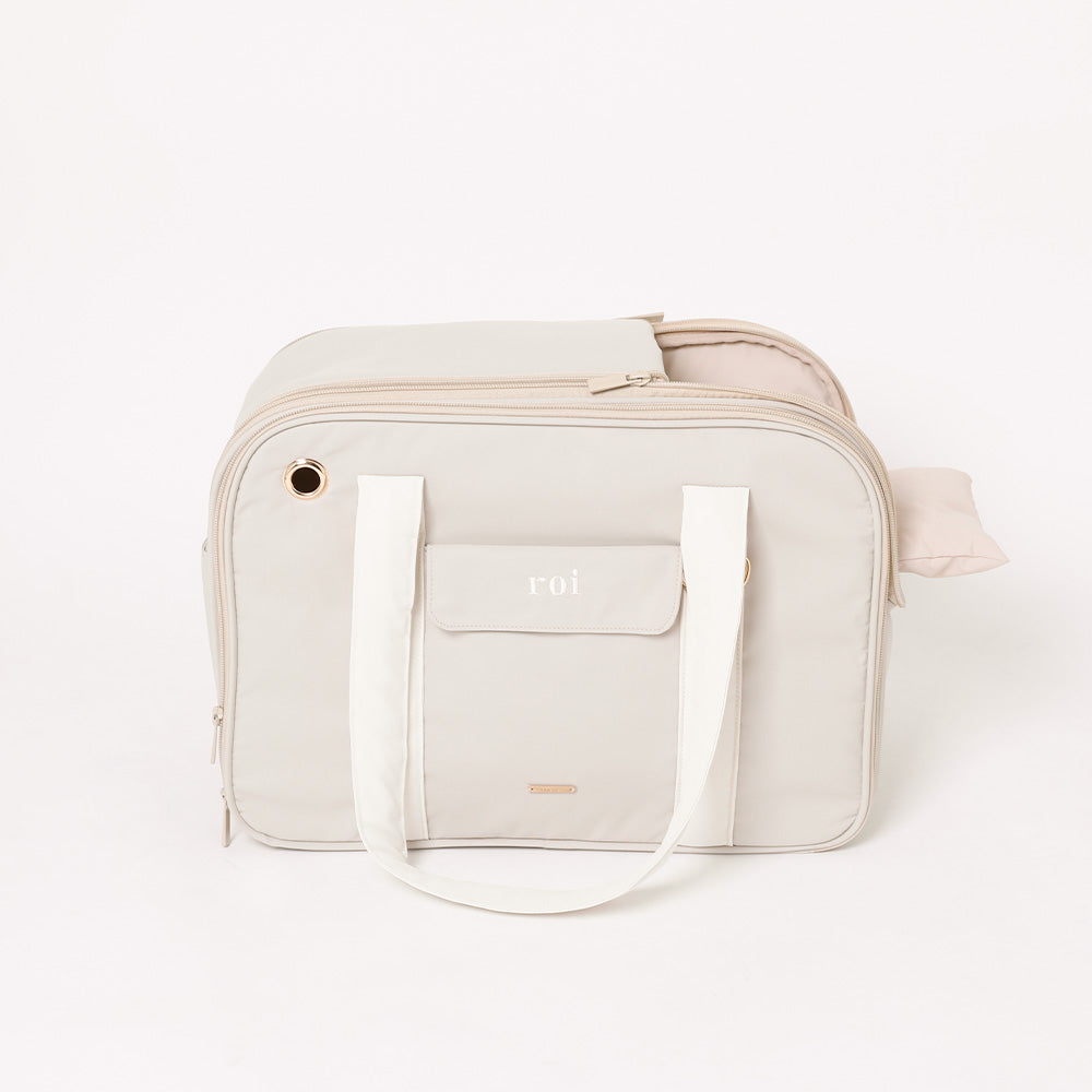 Water-repellent front open pet tote bag [compatible with name embroidery]