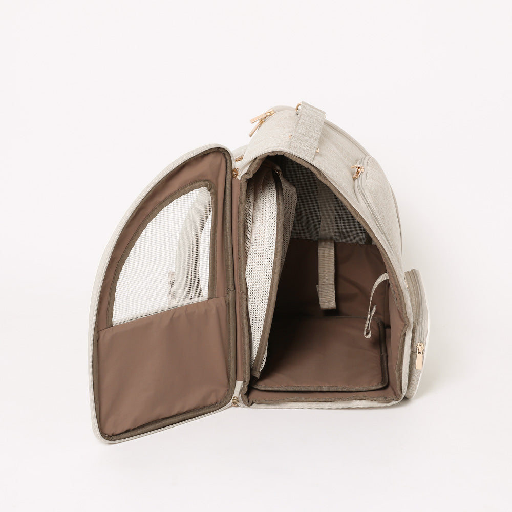 Water-repellent front open pet tote bag [compatible with name embroidery]