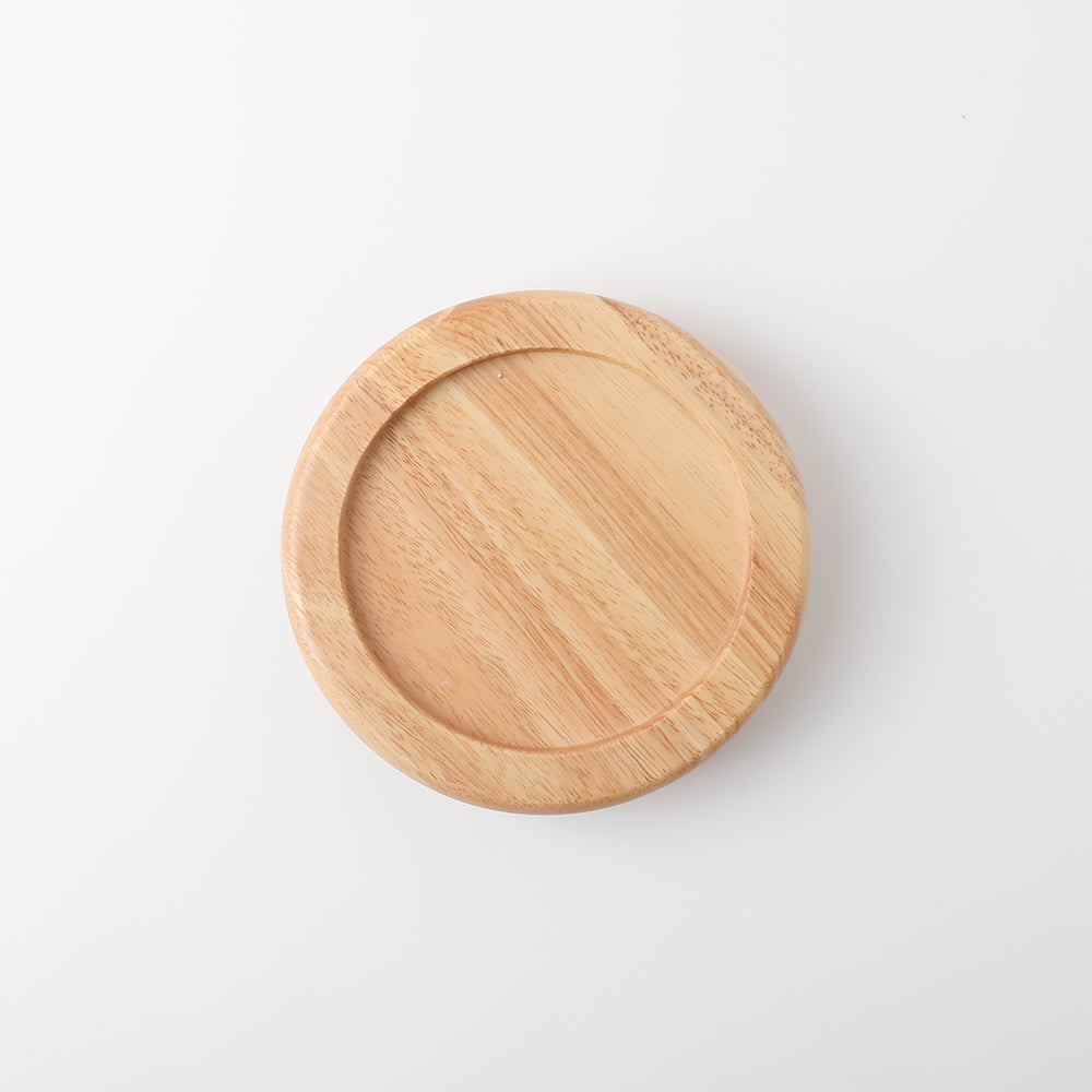 Wood ball base single food bowl