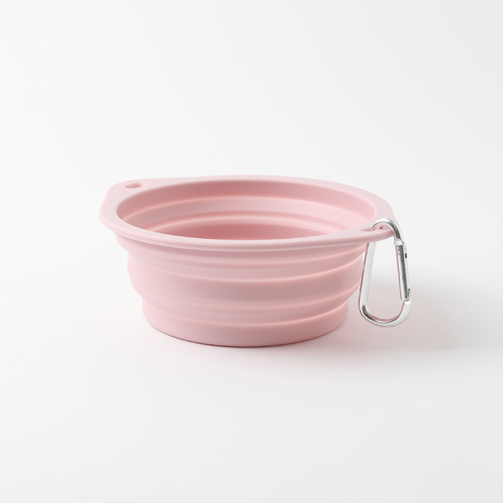 Foldable color silicone food bowl with hook