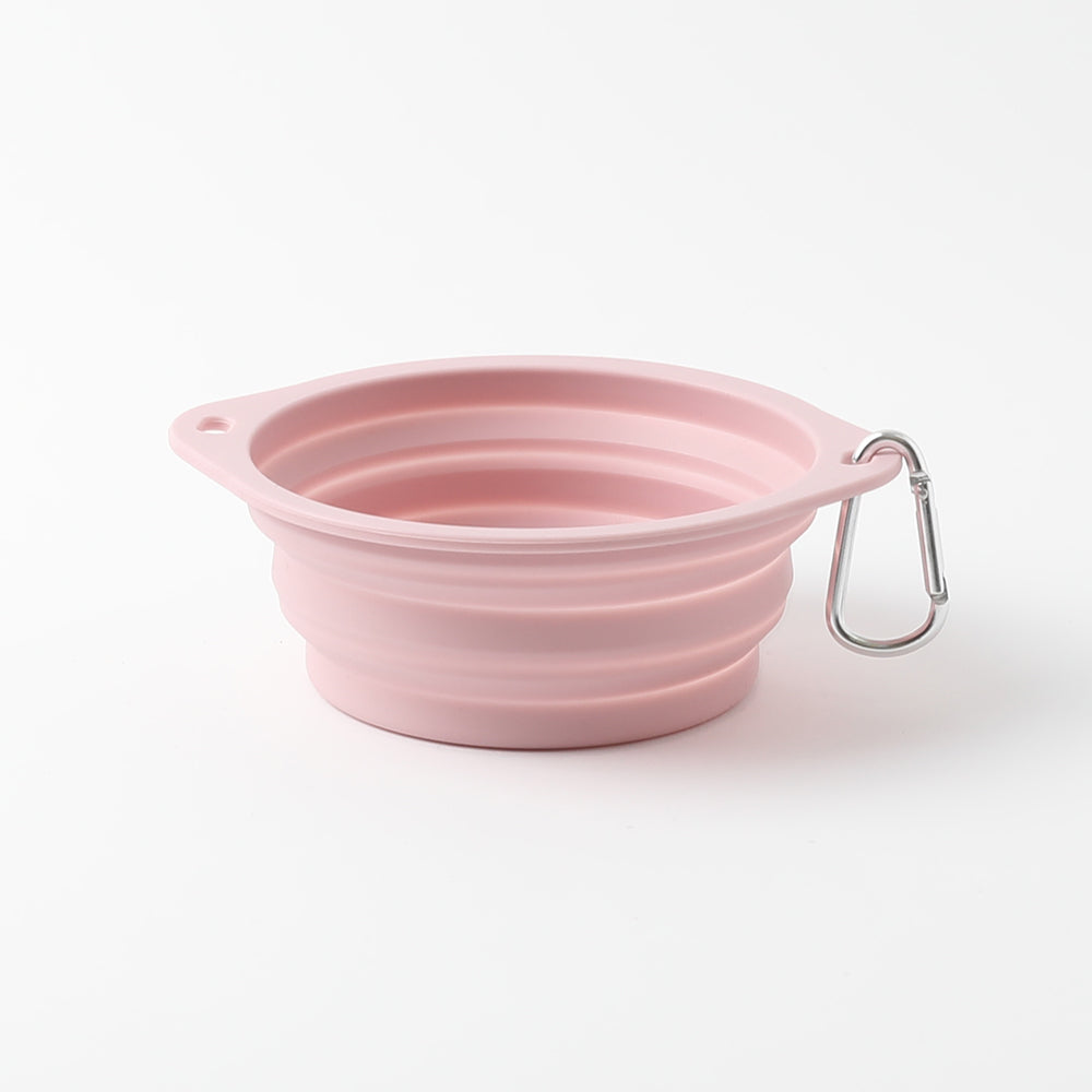 Folded color silicon food bowl with hook