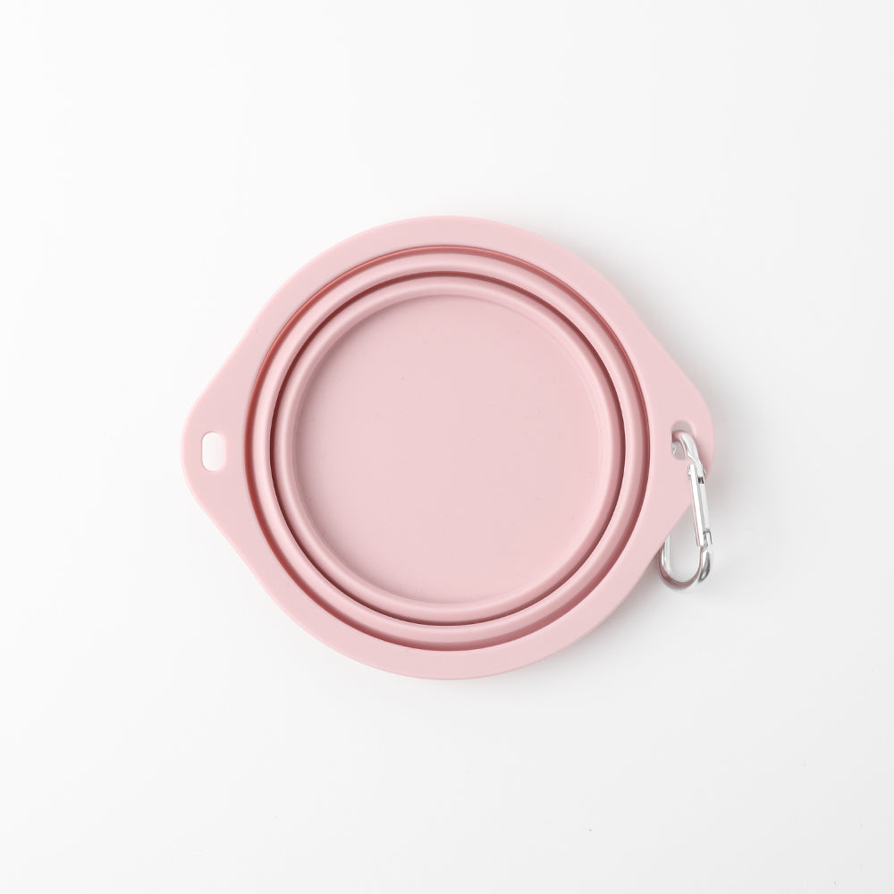 Foldable color silicone food bowl with hook