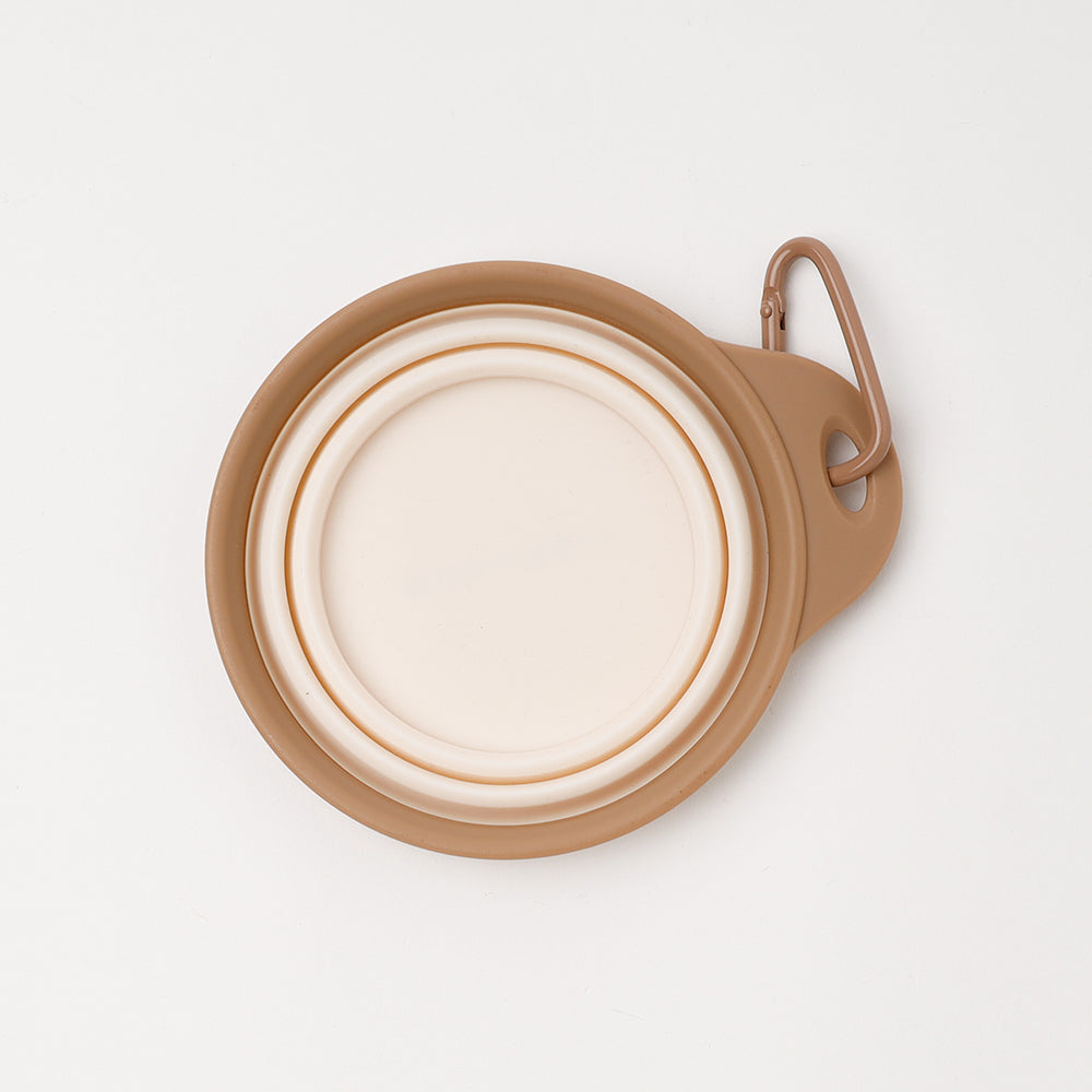 Foldable bicolor food bowl with hook