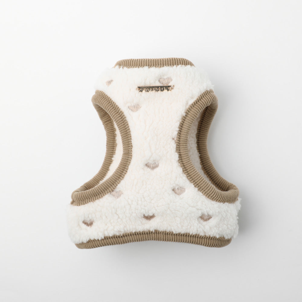 Boa heart embroidery harness + lead set [Name embroidery available]
