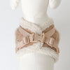 Corduroy boa harness + lead set with rocking horse embroidery [Compatible with name embroidery]