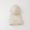 Hooded quilted down-like harness + lead set [Name embroidery available]