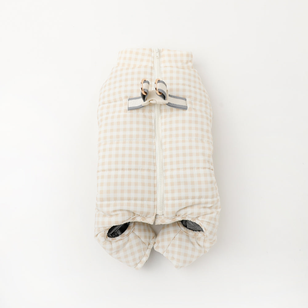 遠赤外線ギンガムチェックロンパースハーネス