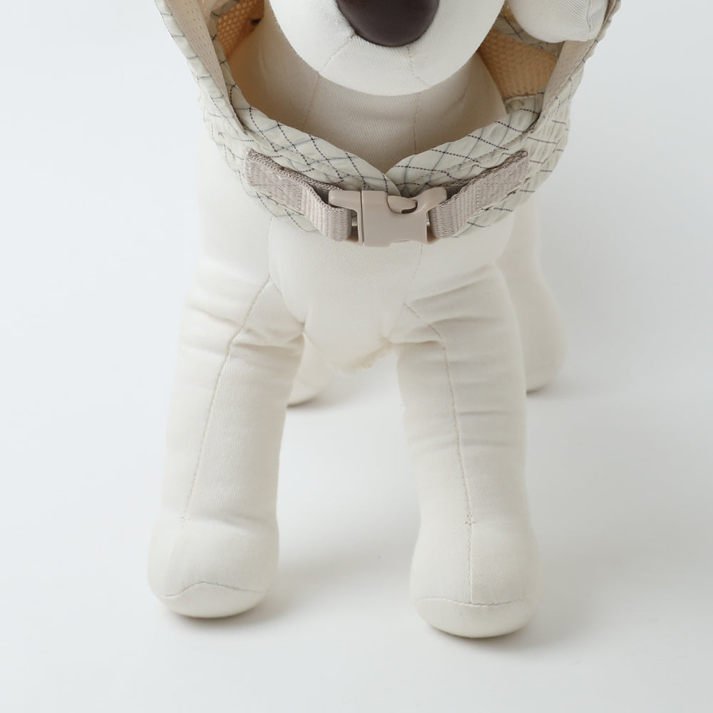 带冷感熊耳兜帽的格纹线束+导线设置【名入刺绣对应】【保冷剂对应】