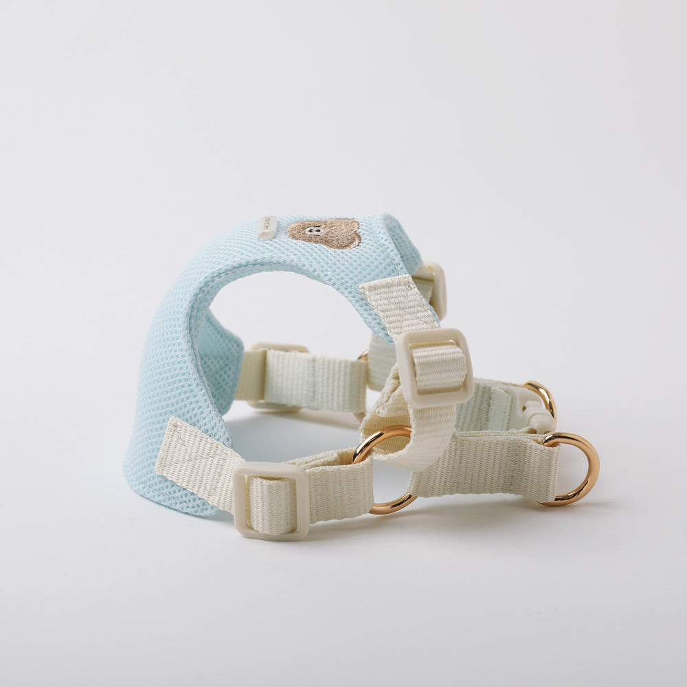 冷感メッシュくまさんハーネス+リードSET【名入れ刺繍対応】