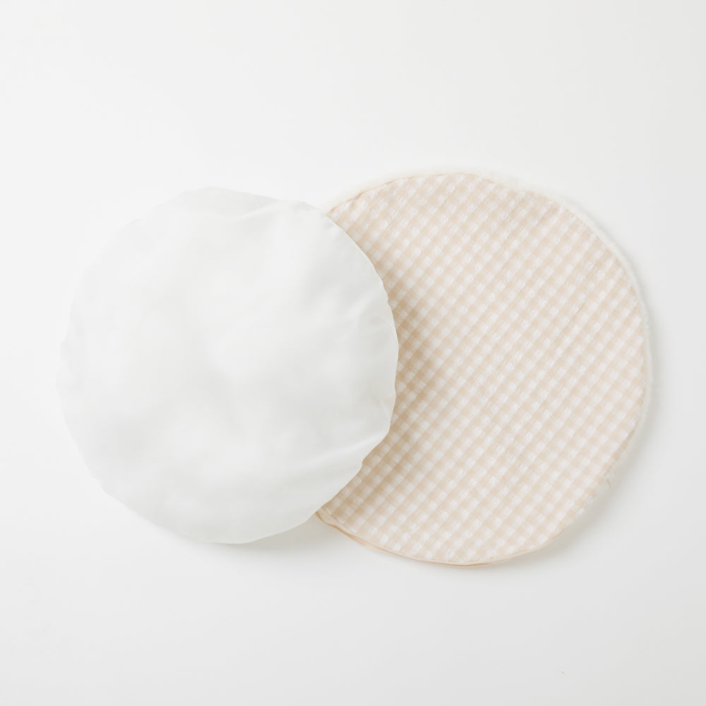 gingham check donut cushion bed