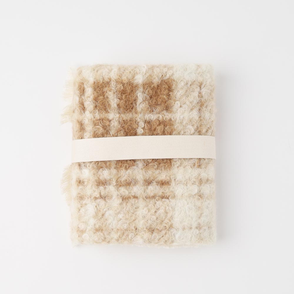 チェックボアフリンジカフェマット【名入れ刺繍対応】