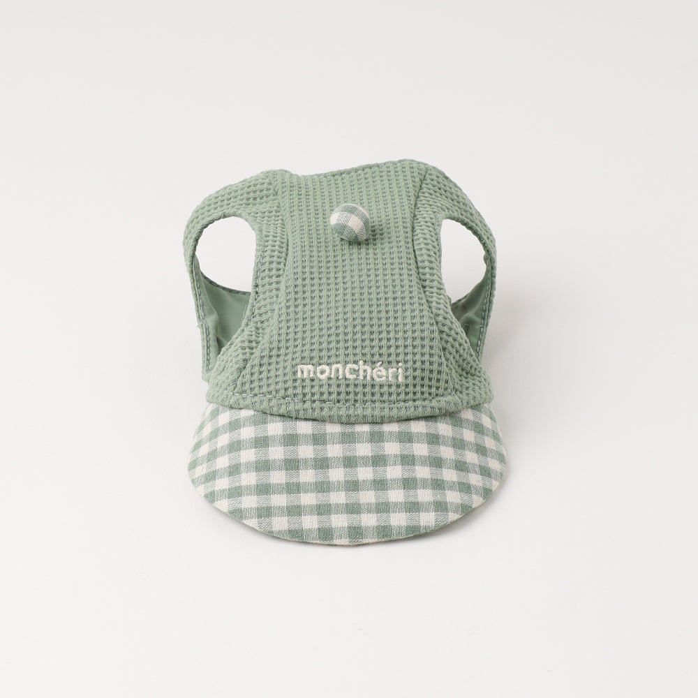 ワッフルコンビチェック柄キャップ