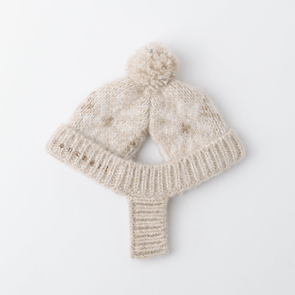 ノルディック柄ポンポンニット帽