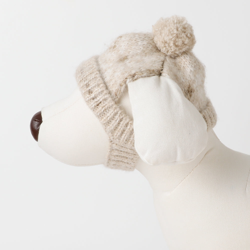 ノルディック柄ポンポンニット帽