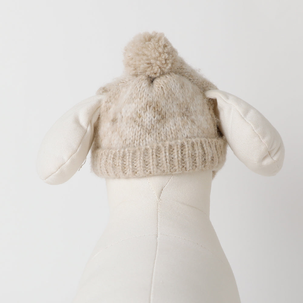 ノルディック柄ポンポンニット帽