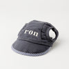 Gingham check piping cotton cap [Name embroidery compatible]