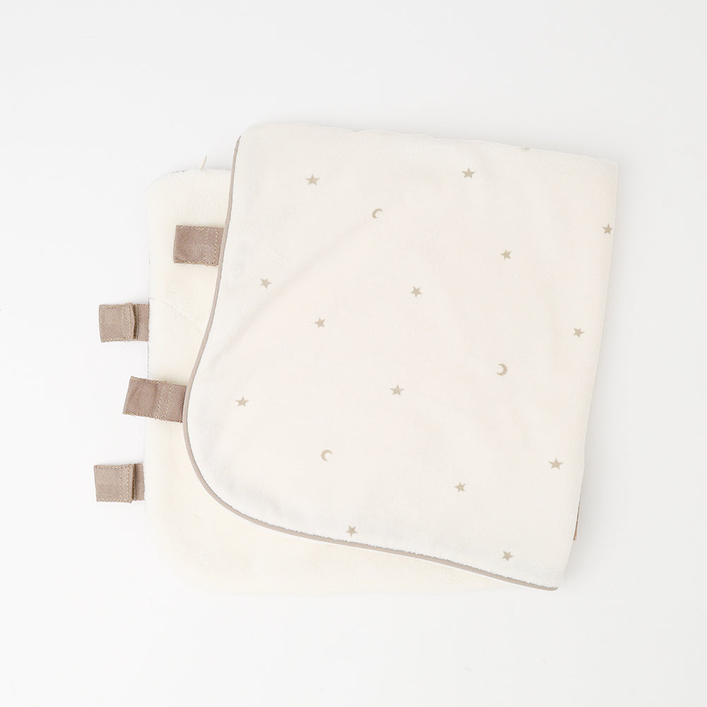 Stars and moon pattern pile chin cushion cover [Compatible with name embroidery]