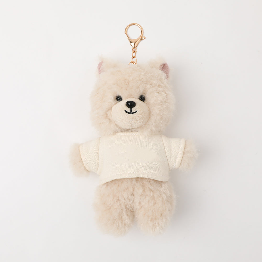Name T-shirt dog key chain [Compatible with name embroidery]