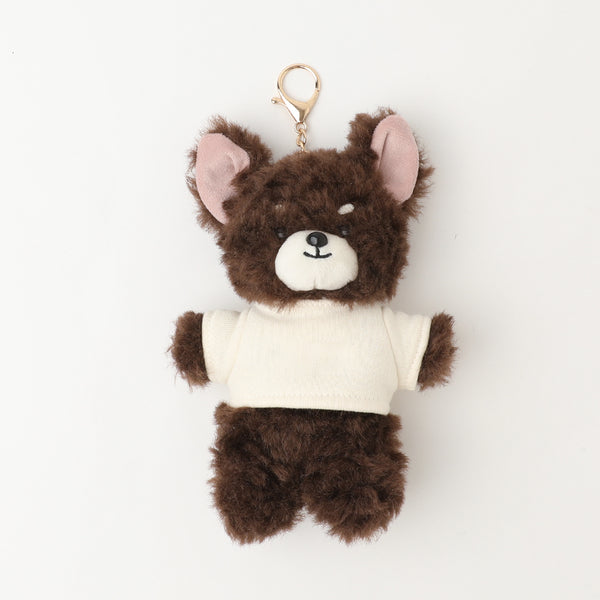 お名前Tシャツいぬさんキーホルダー【名入れ刺繍対応】