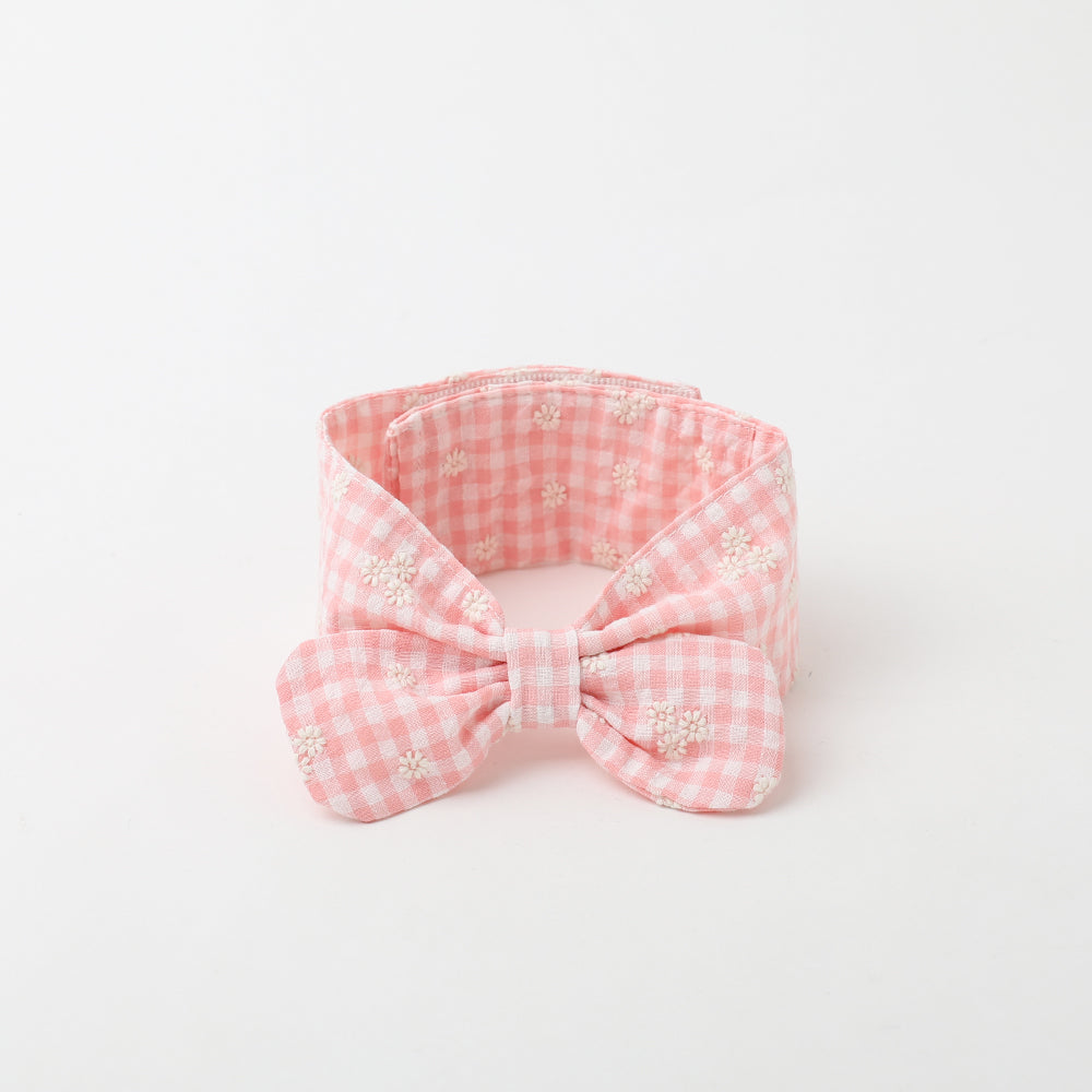 Cold feeling insect repellent gingham check small flower pattern bandana [Includes ice pack]