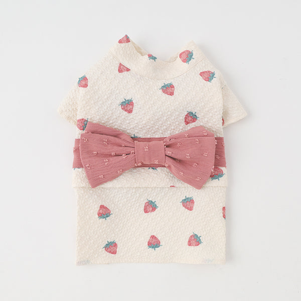 Cool watercolor strawberry pattern yukata