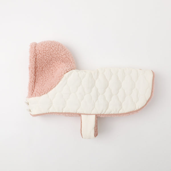 保温フード付きキルティングポンチョ