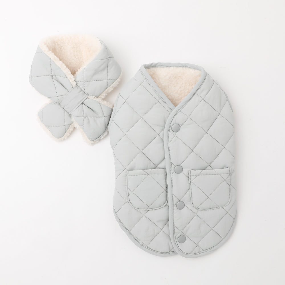 Quilted vest + muffler SET