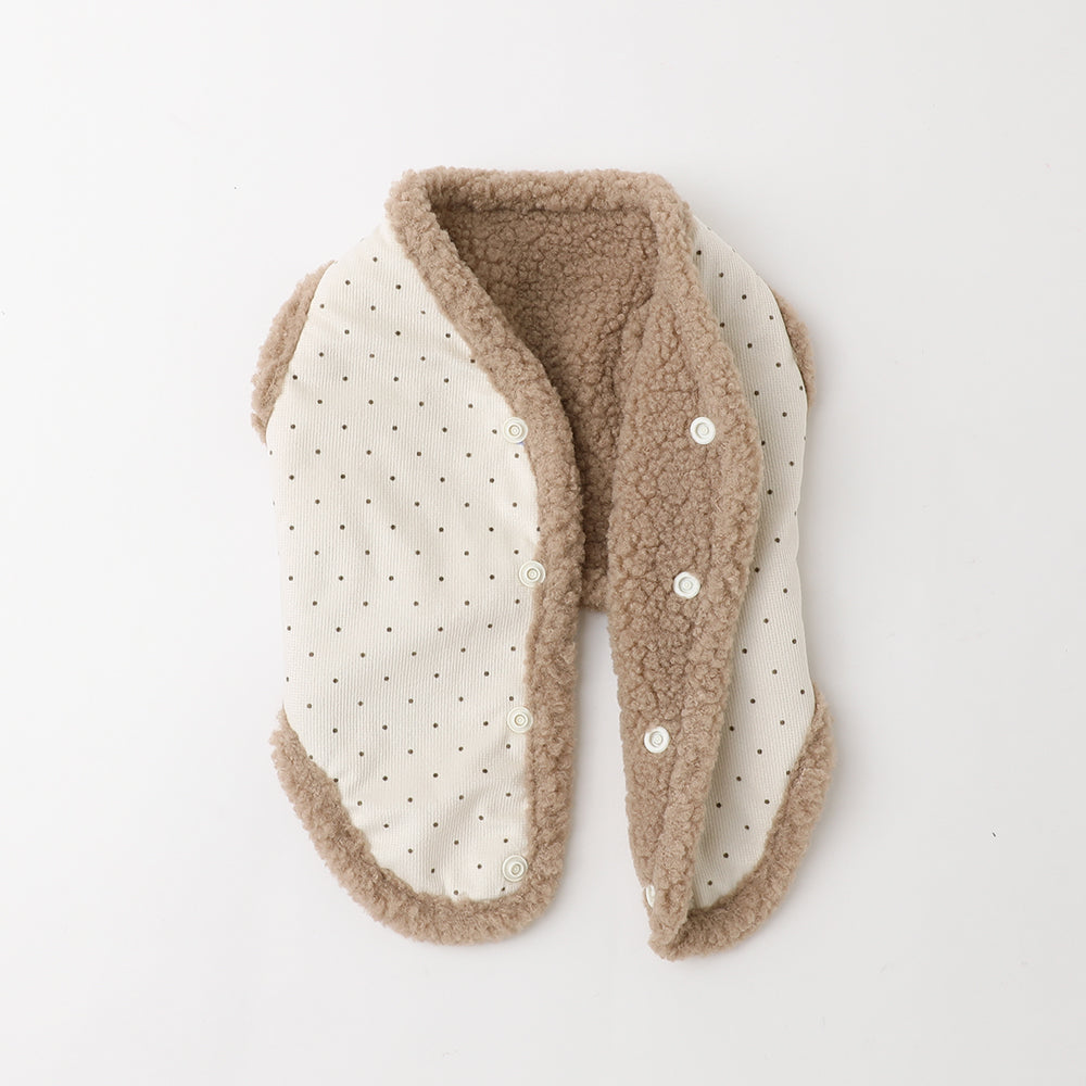 リバーシブルドットボアベスト＋マフラーSET【名入れ刺繍対応】