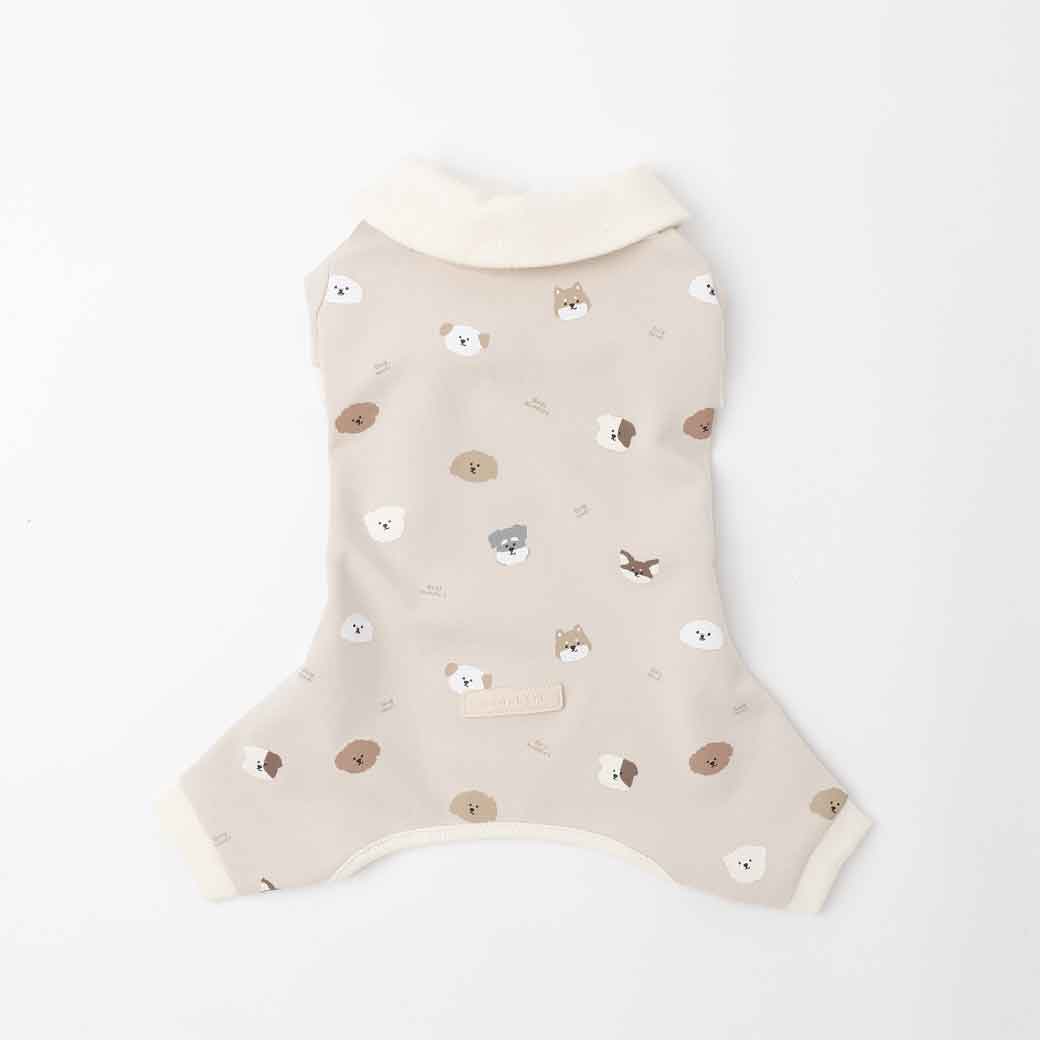 Dog pattern thermal rompers