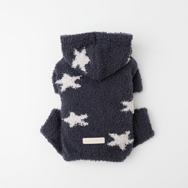 お星さま柄もこもこニットロンパース