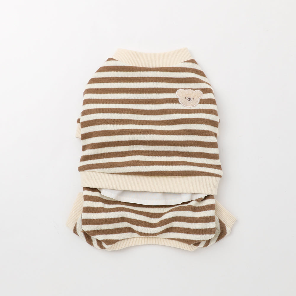 小熊貼片邊框吸汗連身衣